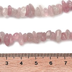 チップ状の天然マダガスカル産ローズクォーツビーズ連売り  4~6x8~12x2~4mm  穴：1mm  約32インチ&nbsp;X-G-M344-50A