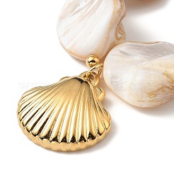 304 Stainless Steel Shell Shape Pendant Necklaces&nbsp;STAS-Z101-02G