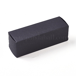 クラフト紙のアクセサリー箱  リップクリーム/口紅ボックス  長方形  ブラック  8.6x2.8x2.8cm&nbsp;CON-WH0069-51B-01