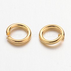 真鍮製オープンタイプ丸カン  ラウンド  カドミウムフリー＆鉛フリー  ゴールドカラー  6x1mm  18ゲージ  内径：4mm  約4160個/500g&nbsp;JRC6MM-G