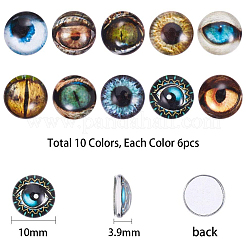 Animal Eye Pattern Glass Cabochons&nbsp;GLAA-SC0001-06-10mm