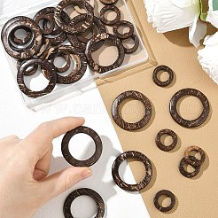 35Pcs Wood Jewelry Findings Coconut Linking Rings&nbsp;COCO-YW0001-01
