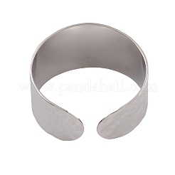 Non-Tarnish 304 Stainless Steel Textured Open Cuff Rings for Women&nbsp;RJEW-G285-67P