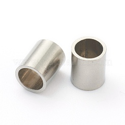 変色しない304ステンレススチールビーズ  チューブビーズ  ステンレス鋼色  6x5mm  穴：4mm&nbsp;STAS-H160-06C-P