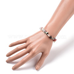 Mixed Gemstone Chips Stretch Bracelet for Kids&nbsp;BJEW-JB08431-02