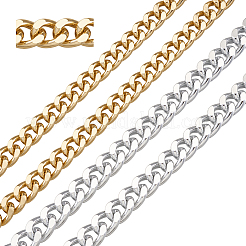 アルミカーブチェーン  溶接されていない  銀色のメッキ  リンク：16.5x13x3.5mm  1m /連&nbsp;CHA-TAC0001-01S