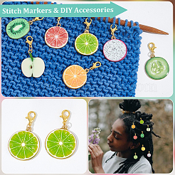 Fruit Slice Pendant Stitch Markers&nbsp;HJEW-AB00339