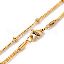 304ステンレスメッシュネックレス  カニカン付き  ゴールドカラー  19.6インチ（50cm）  2mm&nbsp;NJEW-G271-03G