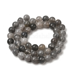 Natural Gemstone Cloudy Quartz Faceted Round Bead Strands&nbsp;G-O021-8mm-03B
