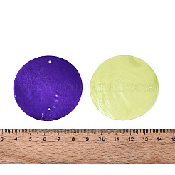 Spray Painted Natural Capiz Shell Connector Charms&nbsp;SSHEL-N039-03-01