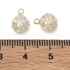 Brass Pave Clear Cubic Zirconia Charms&nbsp;CU-CBAD360-08G-02