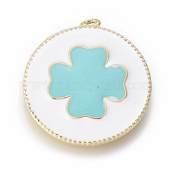Golden Plated Brass Enamel Pendants&nbsp;KK-F807-10-G