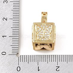 Brass Micro Pave Cubic Zirconia Pendants&nbsp;KK-F919-10B-G