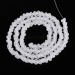 曇らされた透明なガラスビーズ  三角形  透明  3~3.5x4~4.5x4~4.5mm  穴：0.8mm&nbsp;X1-GLAA-N016-4mm-11
