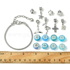 DIY Ocean Theme Alloy & Brass European Style Bracelet Making Kits&nbsp;DIY-FS0007-24