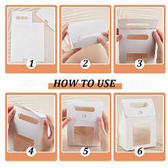 Folding Paper Gift Bags with Hole Handle and Plastic Visible Window&nbsp;LS-ABAG-WH0038-52B-02