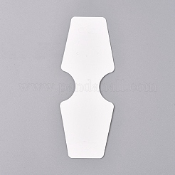 厚紙のピアスディスプレイカード  大理石のテクスチャ模様  thank youの文字  ホワイト  120x45x0.3mm  穴：17.5x6.5mmと2mm&nbsp;CDIS-L005-02