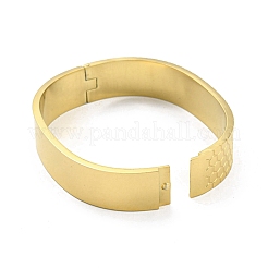 304ステンレススチールパヴェキュービックジルコニアヒンジ付きバングル（女性用）  グリーン  1/2インチ（1.4cm）  内径：2-3/8x1-7/8インチ（6.1x4.8cm）&nbsp;BJEW-D044-04G-01