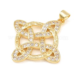 Brass Micro Pave Cubic Zirconia Pendants&nbsp;KK-Z145-05G-01