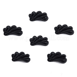オペーク樹脂カボション  花  ブラック  9x5x2.5mm&nbsp;CRES-N030-030A-01