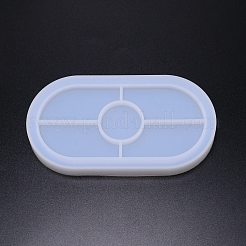 Diyカップマットシリコンモールド  レジン型  粘土工芸の金型ツール  オーバル  ホワイト  187x100x20mm&nbsp;DIY-WH0182-46