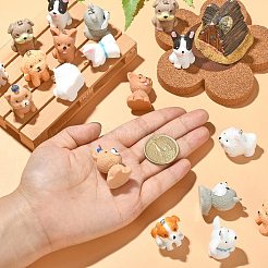 18個9スタイル不透明樹脂ペンダント  3d ドッグチャーム  プラチナトーンの鉄ループ付き  ミックスカラー  26~30.5x18~22.5x19.5~25mm  穴：2mm  2個/スタイル&nbsp;RESI-CJ0003-42