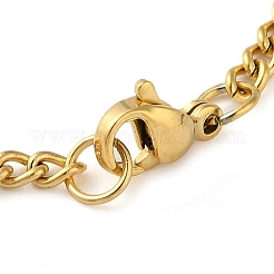 304 Stainless Steel Curb Chain Pendant Necklaces&nbsp;NJEW-H034-01G