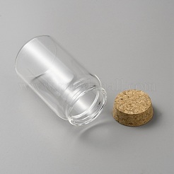空のガラス瓶  コルク栓付き  希望のボトル  コラム  透明  8.8cm  内径：3.2のCM  容量：100ml（3.38fl.oz）&nbsp;AJEW-WH0513-16B