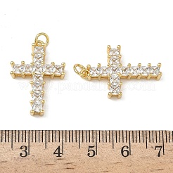 Brass Micro Pave Clear Cubic Zirconia Pendants&nbsp;KK-L257-13G