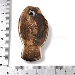 手作りの磁器の大きなペンダント  ファンシーアンティーク施釉磁器  魚  63x33x12mm  穴：5mm&nbsp;LS-PORC-Z003-01A