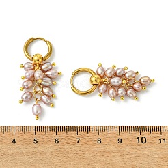 Natural Cultured Freshwater Pearl Cluster Hoop Earring for Women&nbsp;EJEW-JE07187-02