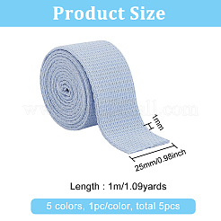 5色のポリエステルリボン5本  服飾材料  フラット  ミックスカラー  1インチ（25mm）  約1.09ヤード（1m）/ pc  1pc /カラー&nbsp;OCOR-BC0005-62