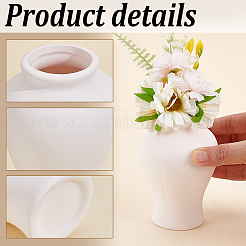 陶器の花瓶の装飾品  ホームオフィスの結婚式の装飾用  ホワイト  74x106mm&nbsp;AJEW-WH0609-329