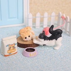 プラスチック製の猫とボールのラックのミニチュア装飾品  マイクロランドスケープドールハウスアクセサリー  小道具の装飾のふりをする  ミックスカラー  パッケージサイズ：100x70mm&nbsp;PW-WGA1543-01