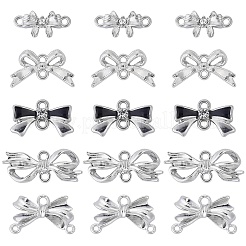 30Pcs 5 Styles Alloy Crystal Rhinestone Bowknot Links Connector Charms&nbsp;FIND-TA0010-98