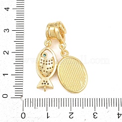 Brass Micro Pave Cubic Zirconia Pendants&nbsp;KK-Z151-07G