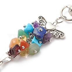 Gemstone Chips Angel Pendant Decorations&nbsp;HJEW-JM00718