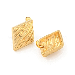菱形 304 ステンレススチール イヤリング  女性用スタッドピアス  ゴールドカラー  24x18mm&nbsp;EJEW-L290-008G