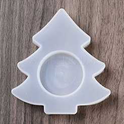 キャンドル作りのための DIY シリコン  ホワイト  クリスマスツリー  9.5x8.6x1.7cm  内径：4.1のCM&nbsp;LS-SIL-U003-01A