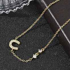 Brass Micro Pave Clear Cubic Zirconia Link Bracelets&nbsp;BJEW-E114-01D-G
