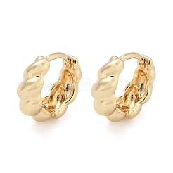Twist Brass Hoop Earrings&nbsp;EJEW-Z102-09G
