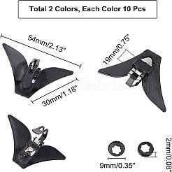 鉄製ネクタイピン 20色 2個  プラスチック固定カラー付き  ミックスカラー  30x54x19mm  10個/カラー&nbsp;FIND-CA0004-02