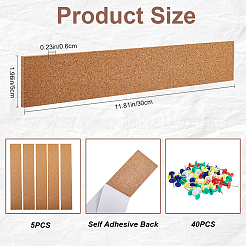 5Pcs Rectangle Cork Self-adhesive Tape&nbsp;AJEW-CP0008-54
