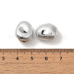 UVメッキ CCB プラスチックビーズ  テクスチャー  ティアドロップ  銀  15.5x12.5x10.5mm  穴：2.2mm&nbsp;FIND-Z066-13