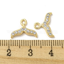 Brass Micro Pave Clear Cubic Zirconia Charms&nbsp;KK-H460-36G