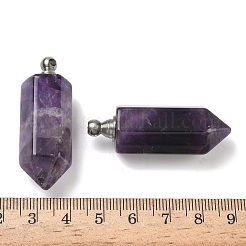 Natural Amethyst Perfume Bottle Pendants&nbsp;G-H332-09P-03