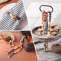40Pcs 8 Colors Bohemian Style Printed Schima Wood Beads&nbsp;WOOD-FS0002-52
