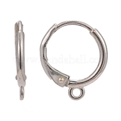 925スターリングシルバーフレンチフックピアスパーツ  ウィットループ  銀  15x12x1.5mm  穴：1.5mm  ピン：0.8mm&nbsp;STER-I017-090P
