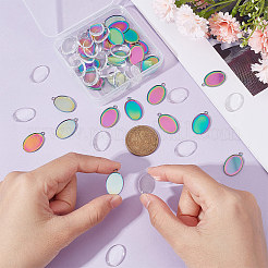 30Pcs Ion Plating(IP) 304 Stainless Steel Pendant Cabochon Settings&nbsp;STAS-UN0049-14