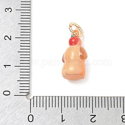 真鍮製エナメルペンダント  ゴールドカラー  犬のチャーム  17x9.5x9mm  穴：4mm&nbsp;KK-CBAE20A-01G-G